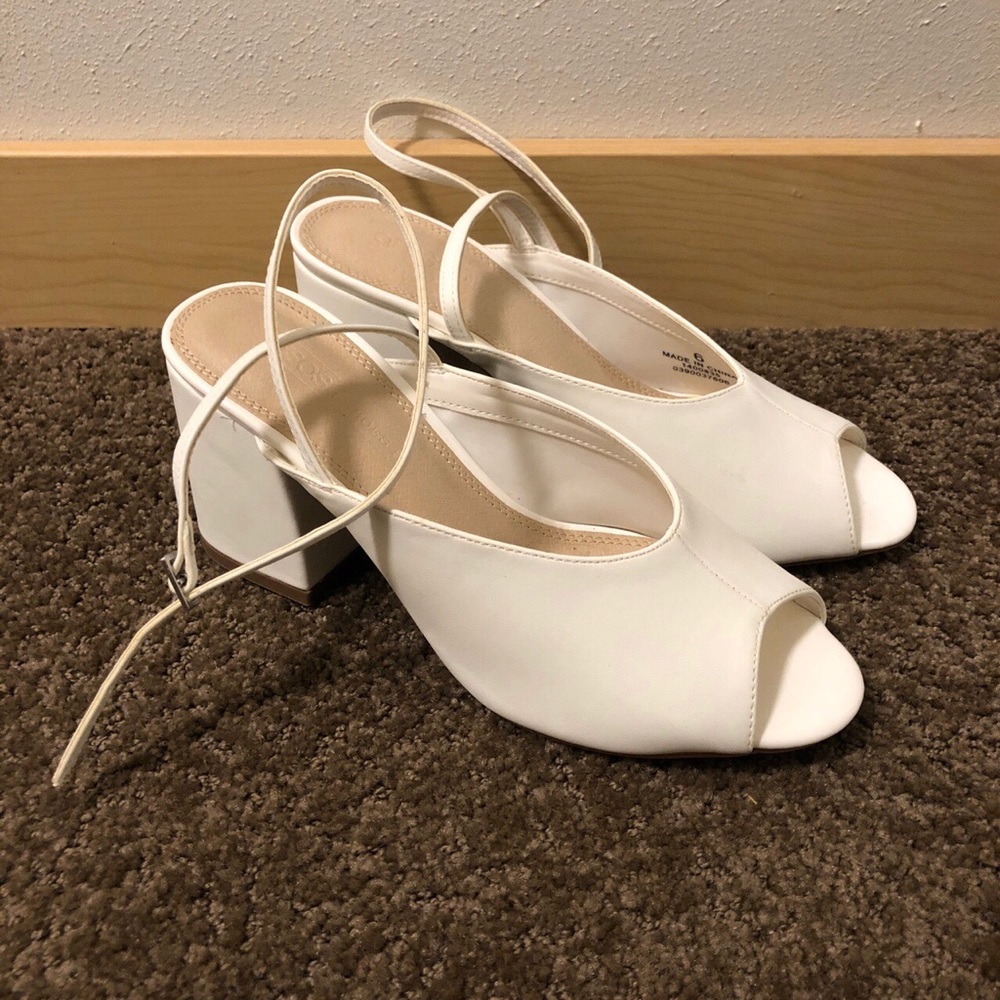 ASOS White Block Heel Sandals